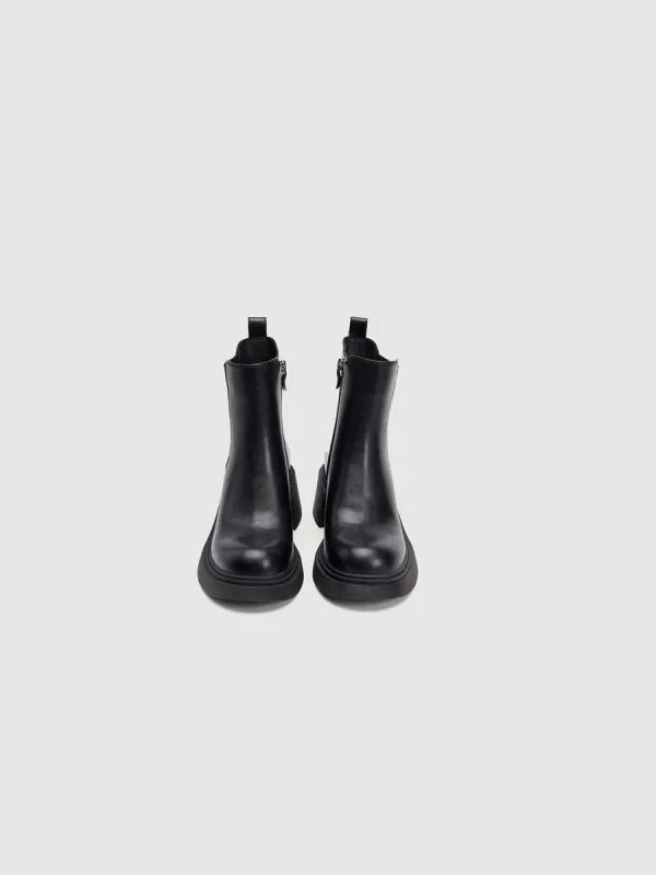 Vegan Leather Round Toe Booties made by Urban Revivo