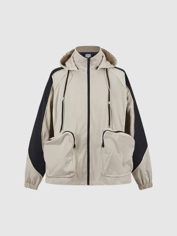 Zipper Front Hooded Oversized Jacket sold by Urban Revivo