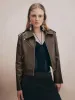Zipper Front Loose Vegan Leather Jacket sold by Urban Revivo
