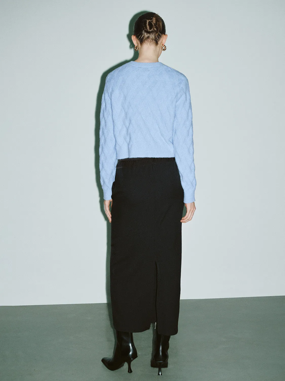 Crew Neck Straight Knitted Cardigan sold by Urban Revivo product image thumbnail 4