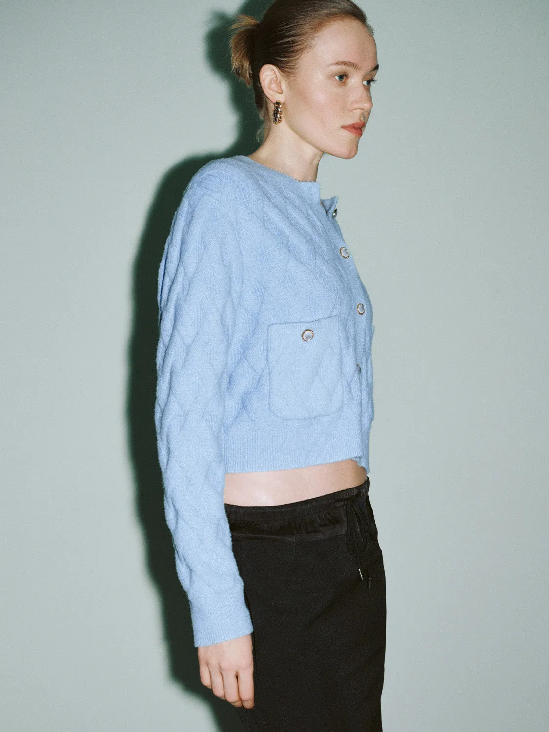 Crew Neck Straight Knitted Cardigan sold by Urban Revivo product image thumbnail 3