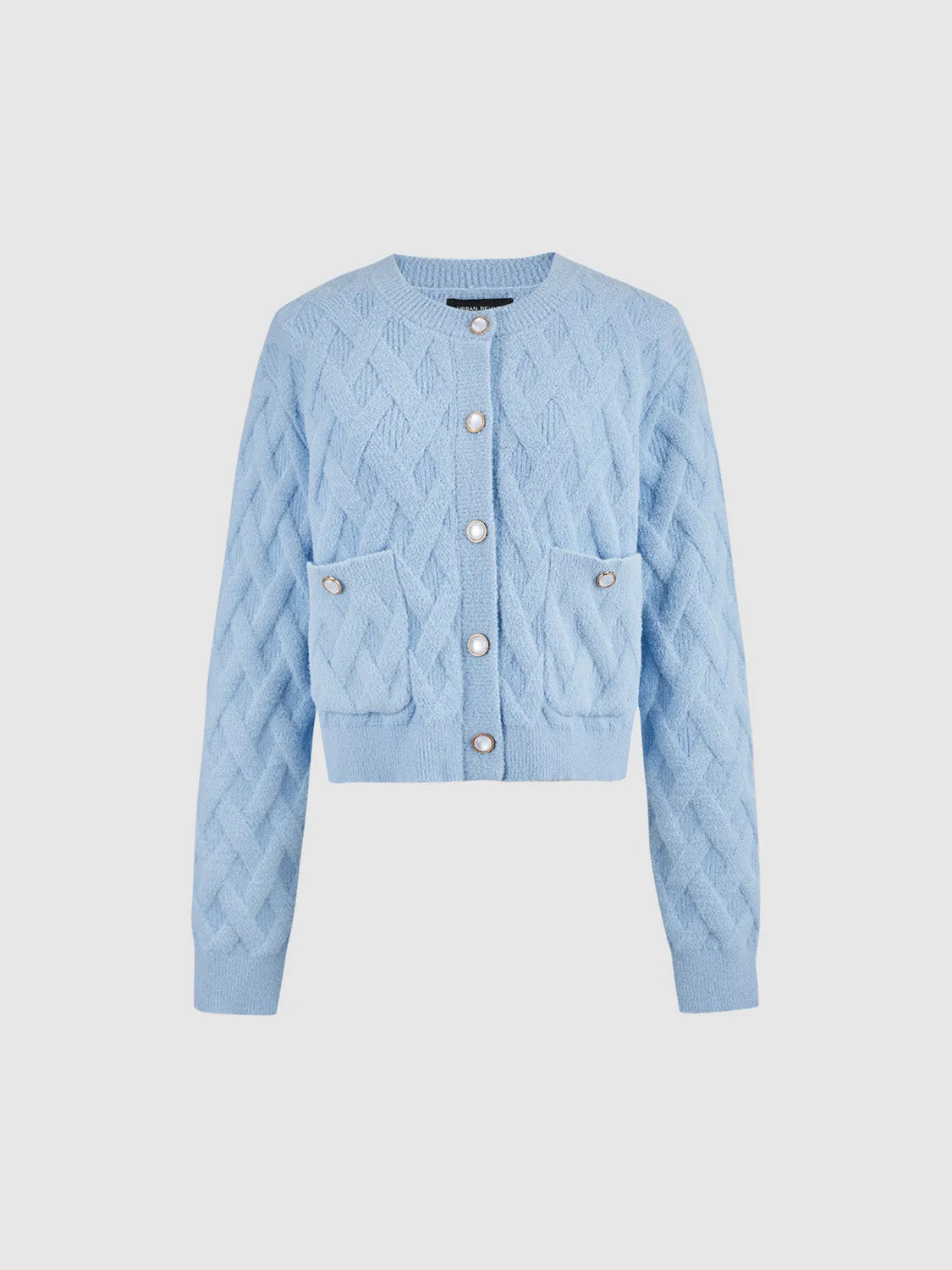 Crew Neck Straight Knitted Cardigan sold by Urban Revivo product image thumbnail 2