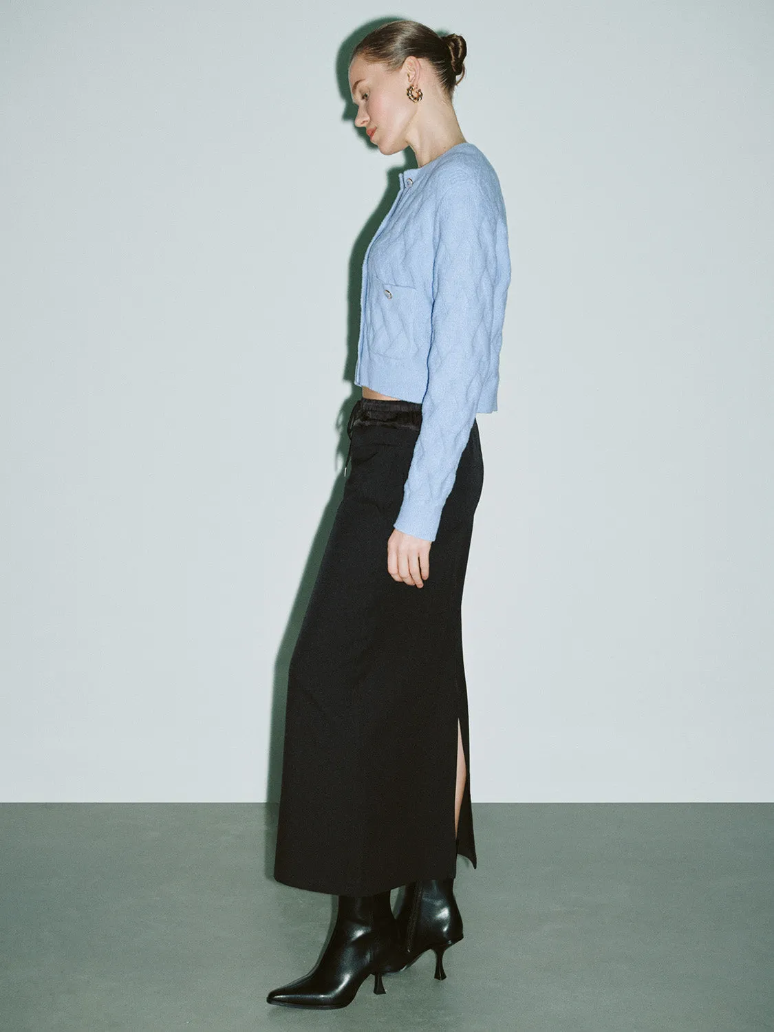 Crew Neck Straight Knitted Cardigan sold by Urban Revivo product image thumbnail 5