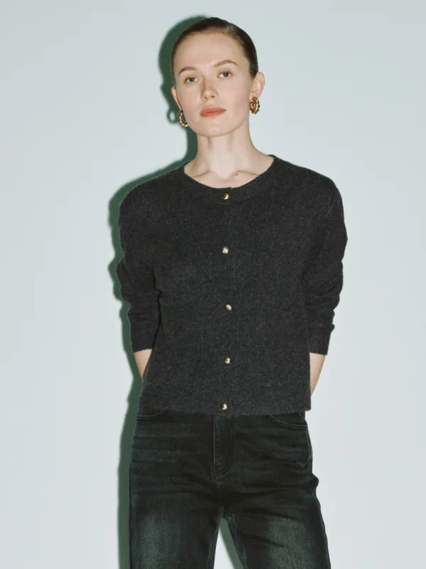 Crew Neck Loose Knitted Cardigan sold by Urban Revivo