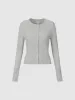 Crew Neck Skinny Knitted Cardigan sold by Urban Revivo