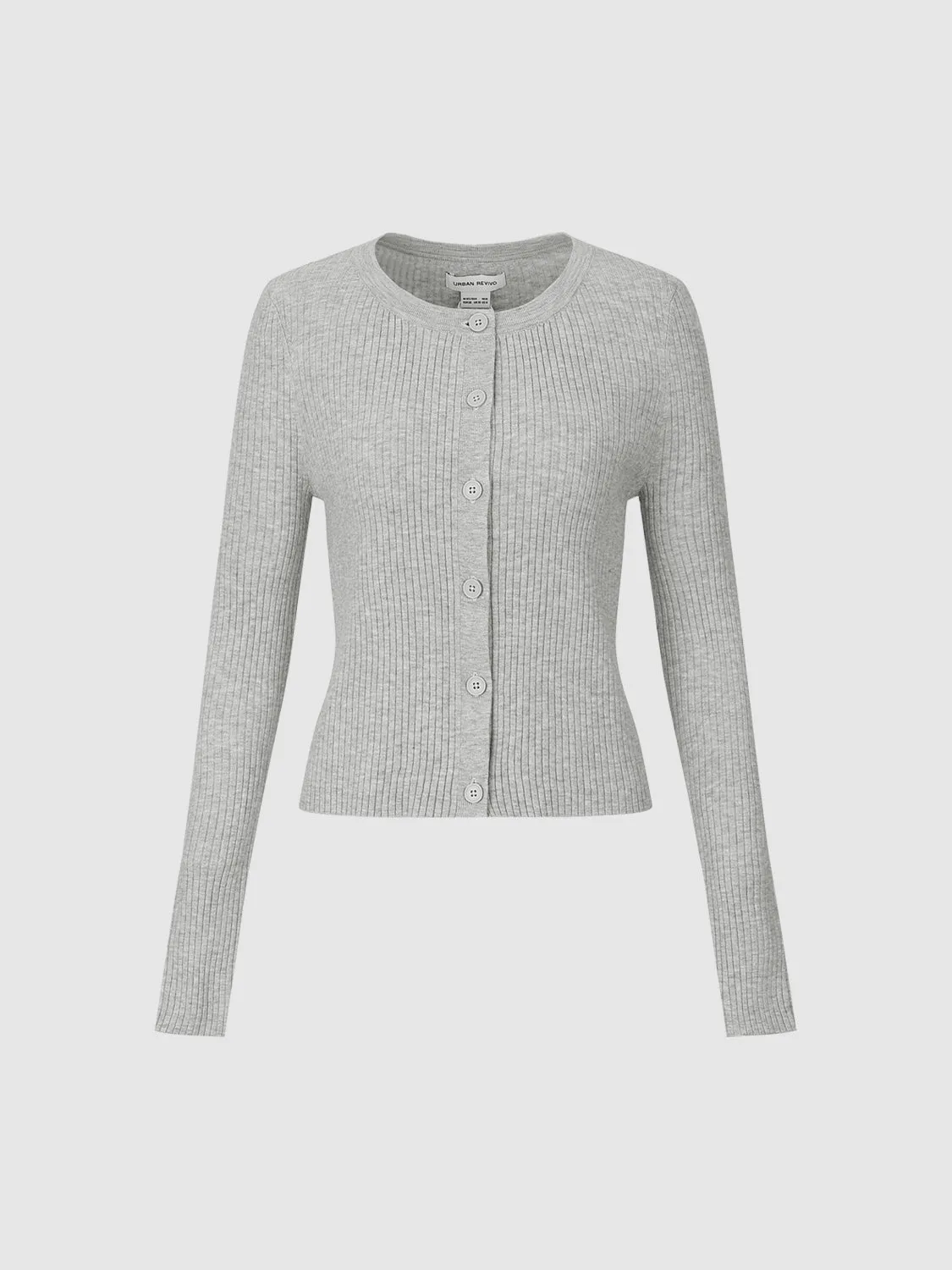 Crew Neck Skinny Knitted Cardigan sold by Urban Revivo product image thumbnail 2