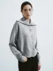 Collared Neck Loose Knitted Cardigan sold by Urban Revivo