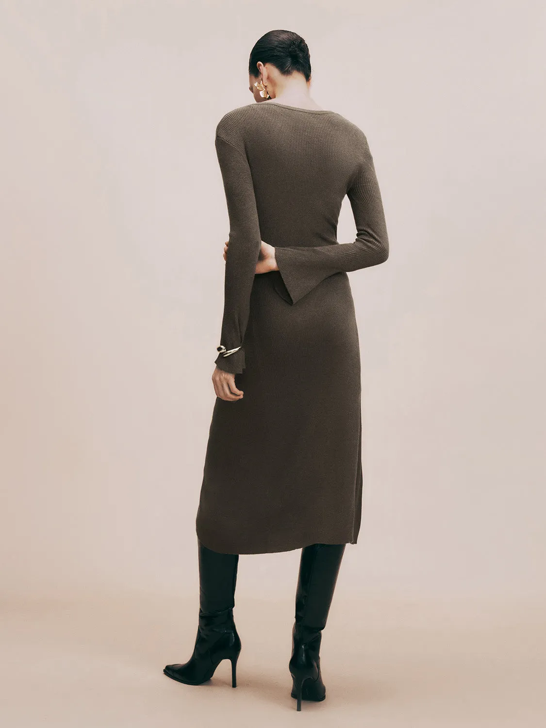 One Shoulder Skinny Knitted Dress sold by Urban Revivo product image thumbnail 4