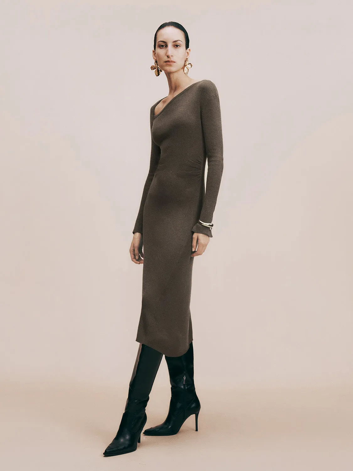 One Shoulder Skinny Knitted Dress sold by Urban Revivo product image thumbnail 5
