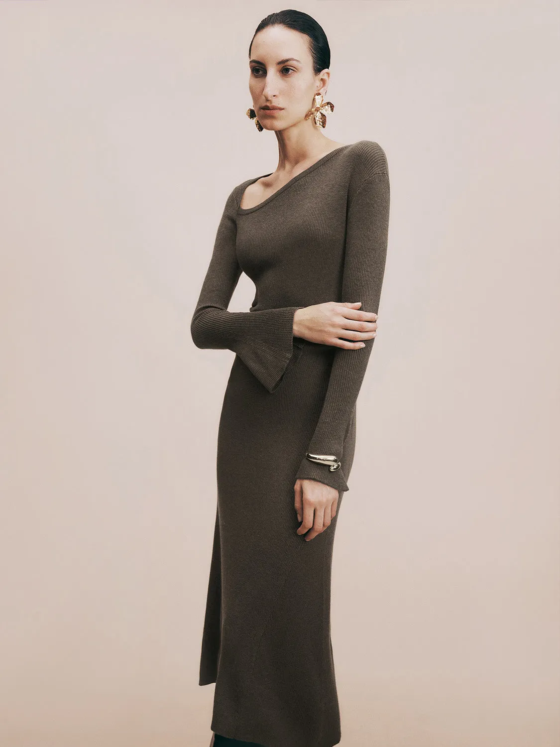 One Shoulder Skinny Knitted Dress sold by Urban Revivo product image thumbnail 3