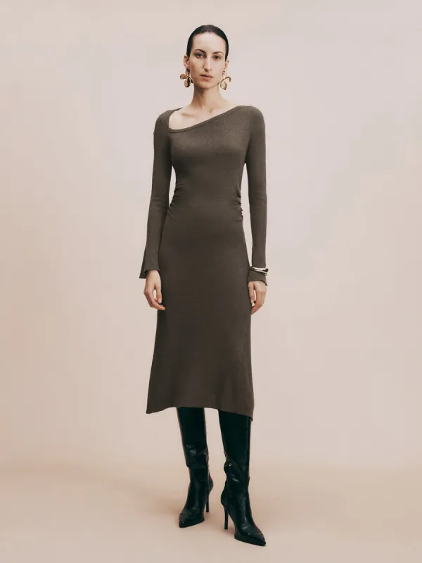 One Shoulder Skinny Knitted Dress sold by Urban Revivo