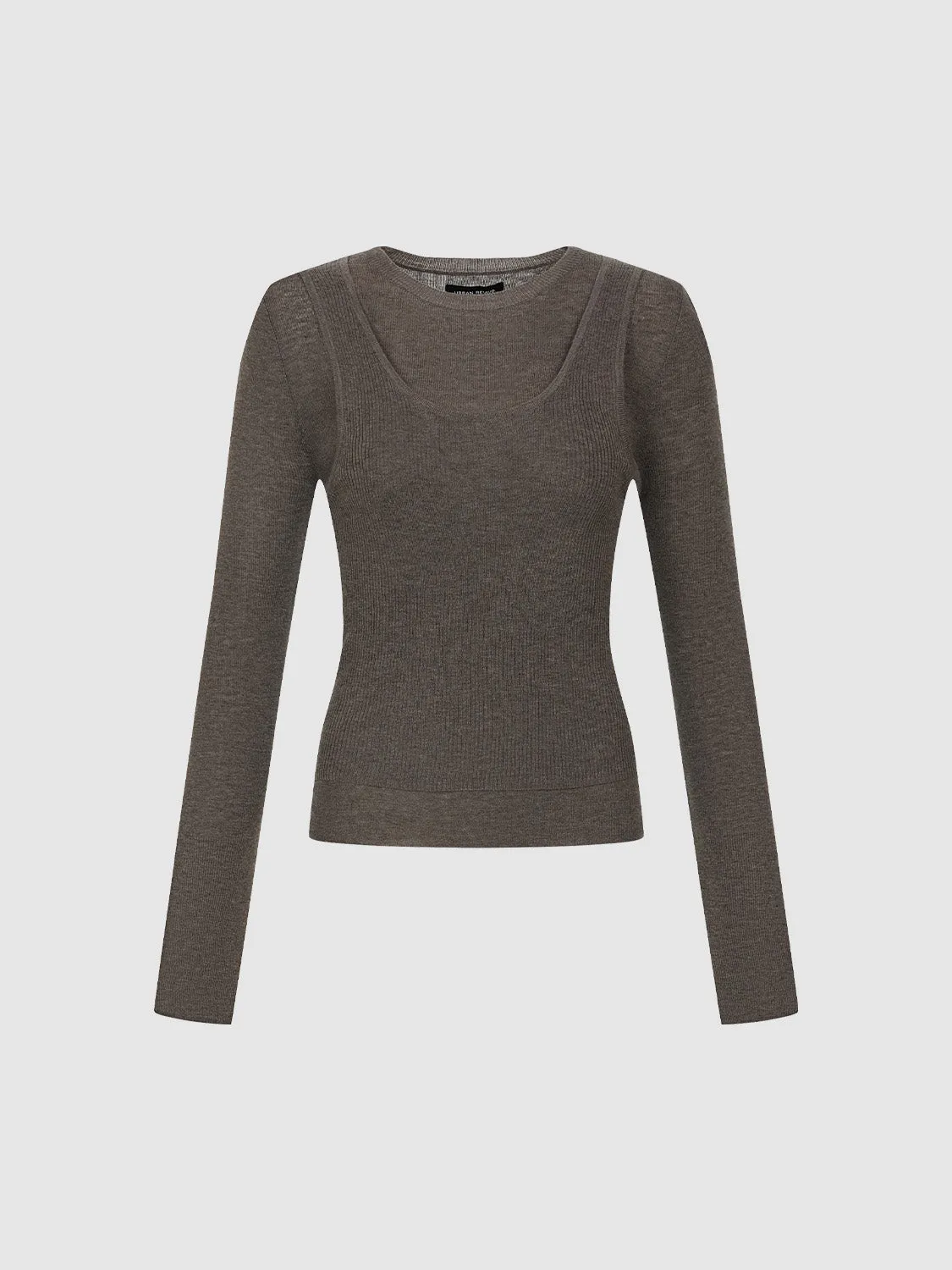 2 In 1 Crew Neck Knitted T-Shirt sold by Urban Revivo product image thumbnail 3