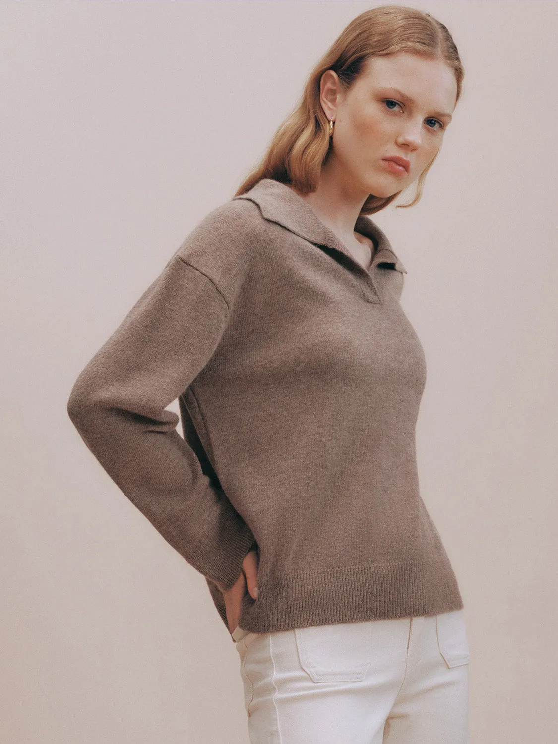 Collared Neck Loose Knitted T-Shirt sold by Urban Revivo product image thumbnail 3