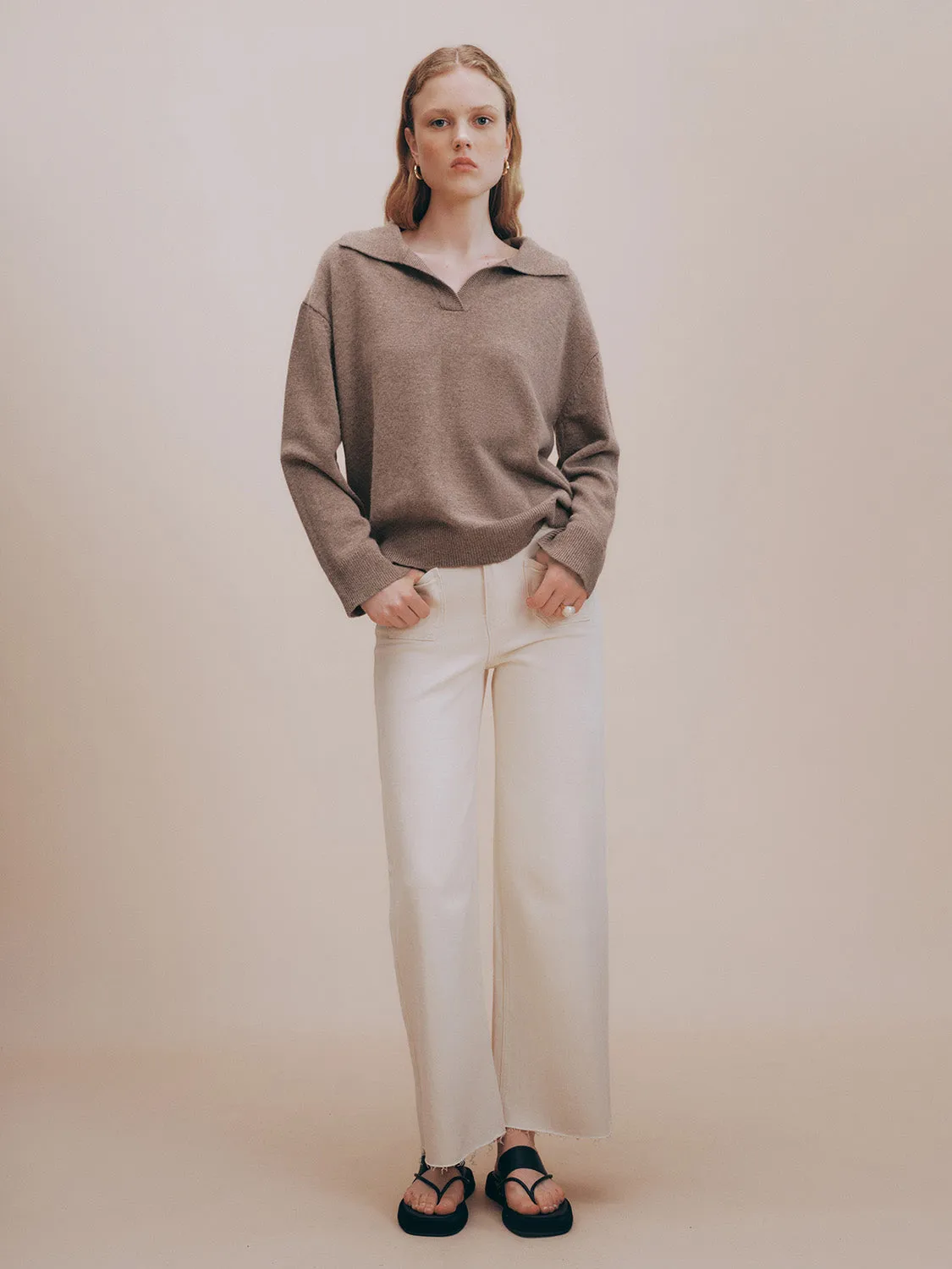 Collared Neck Loose Knitted T-Shirt sold by Urban Revivo product image thumbnail 5