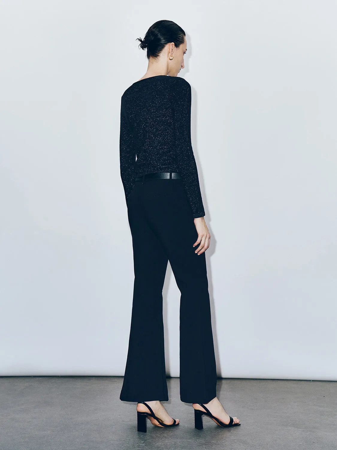 Cut-Out Crew Neck Skinny Knitted T-Shirt sold by Urban Revivo product image thumbnail 4