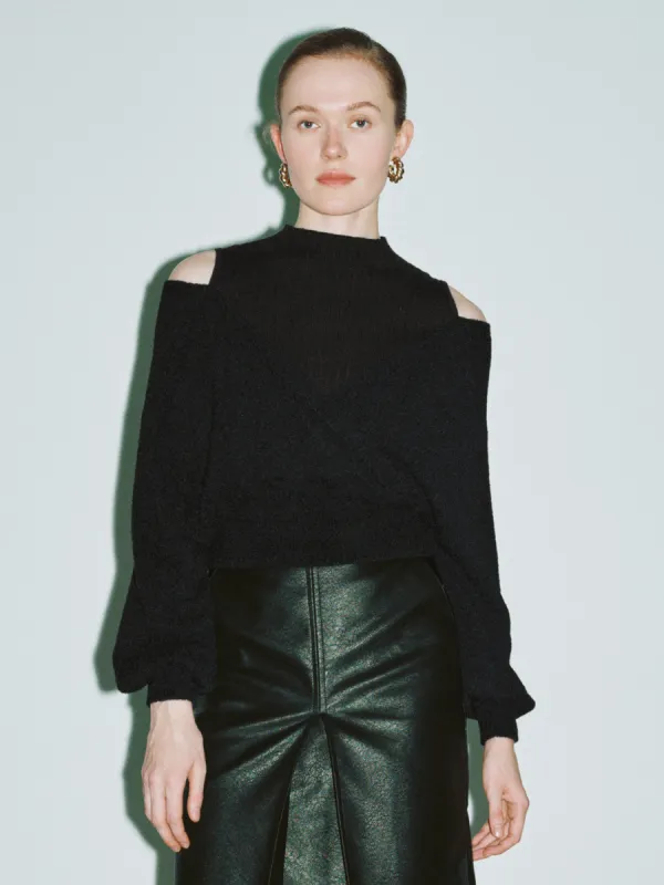Cold Shoulder Skinny Knitted T-Shirt sold by Urban Revivo