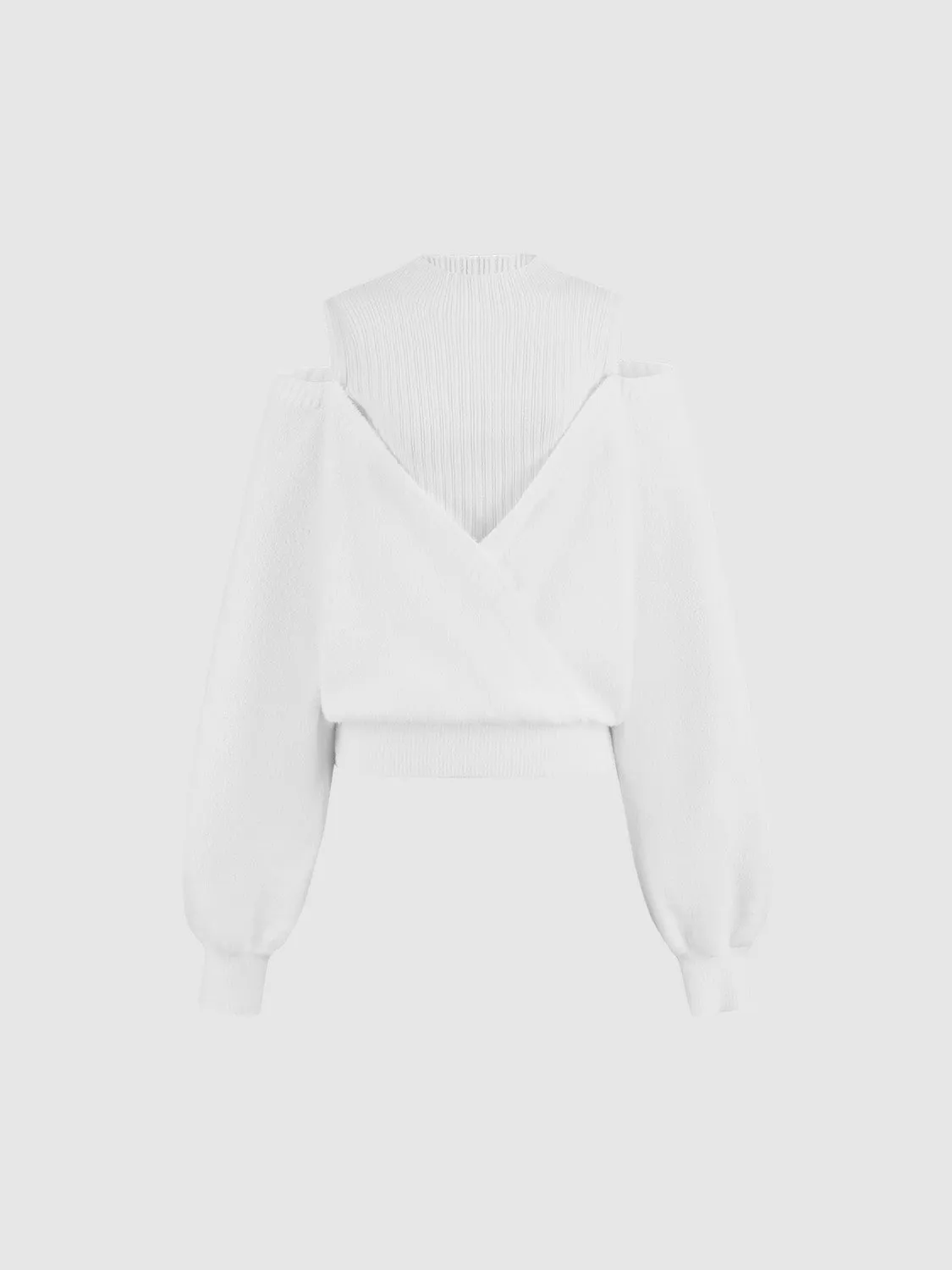 Cold Shoulder Skinny Knitted T-Shirt sold by Urban Revivo product image thumbnail 2