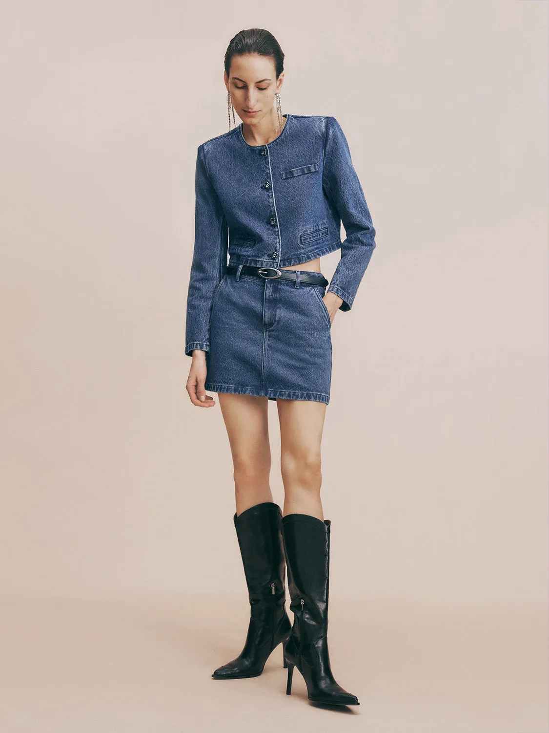 Midi Denim Skirt sold by Urban Revivo product image thumbnail 5