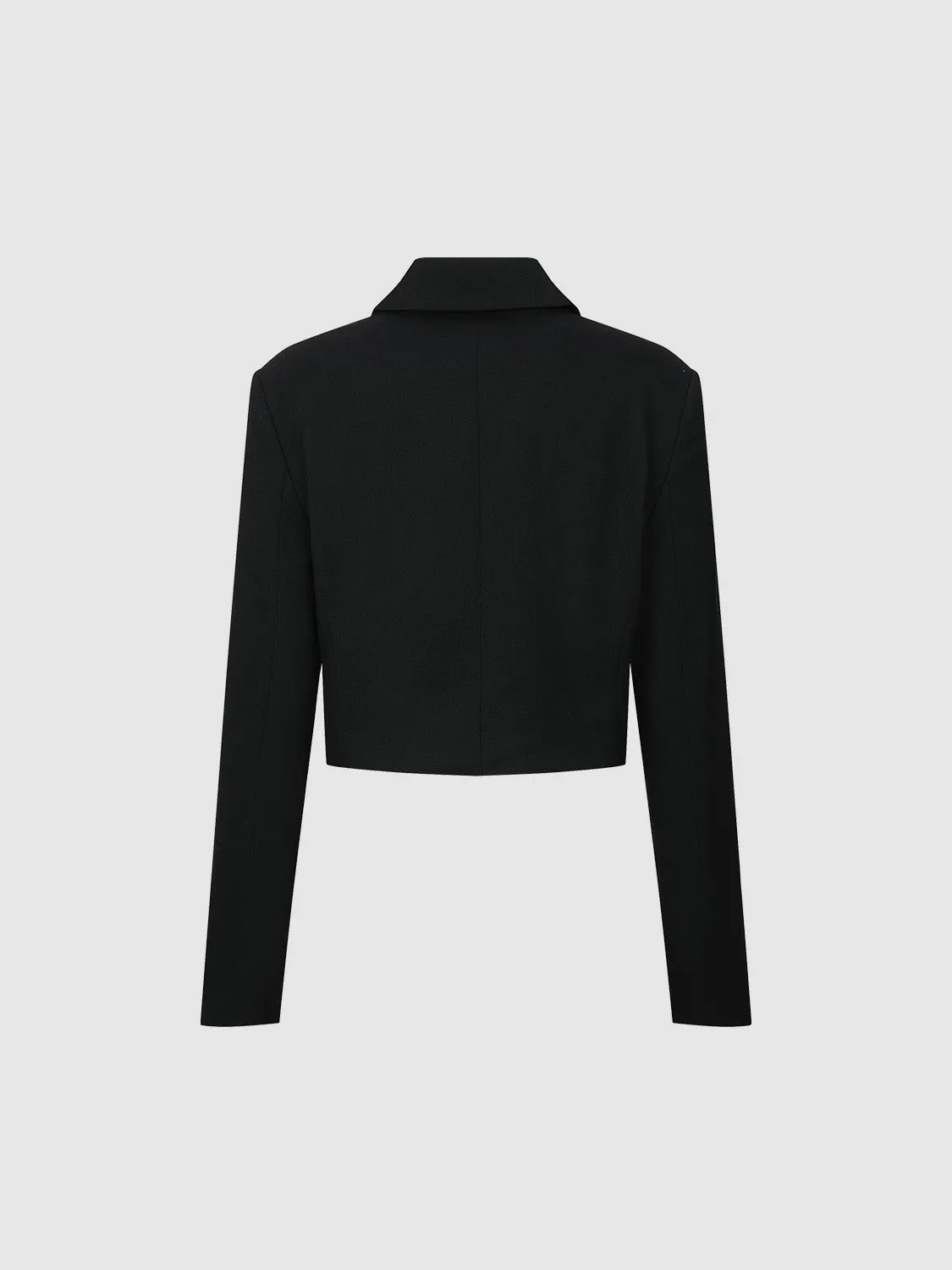 Cropped Notch Lapel Straight Blazer sold by Urban Revivo product image thumbnail 2