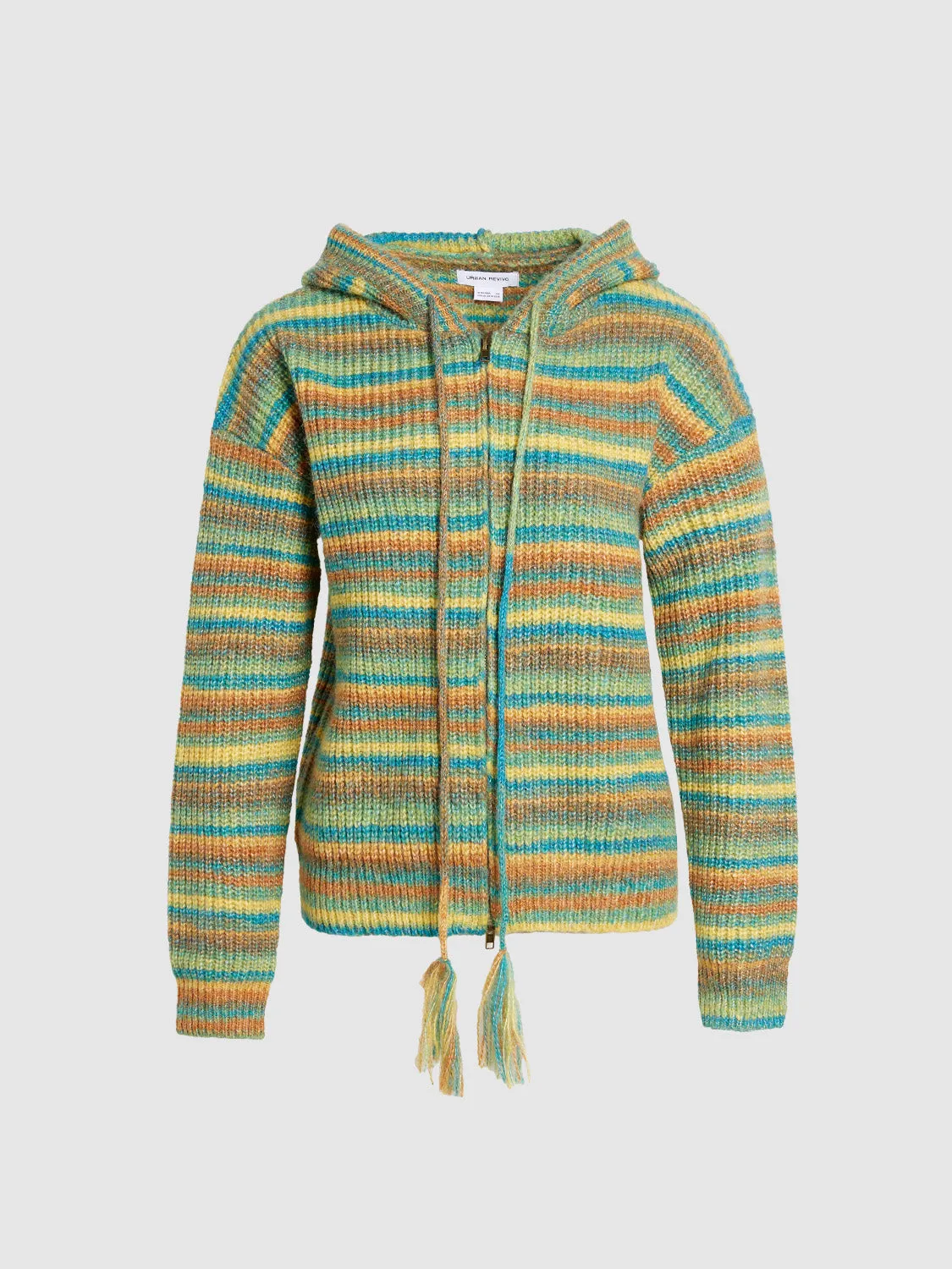 Zipper Front Hooded Knitted Cardigan sold by Urban Revivo product image thumbnail 2