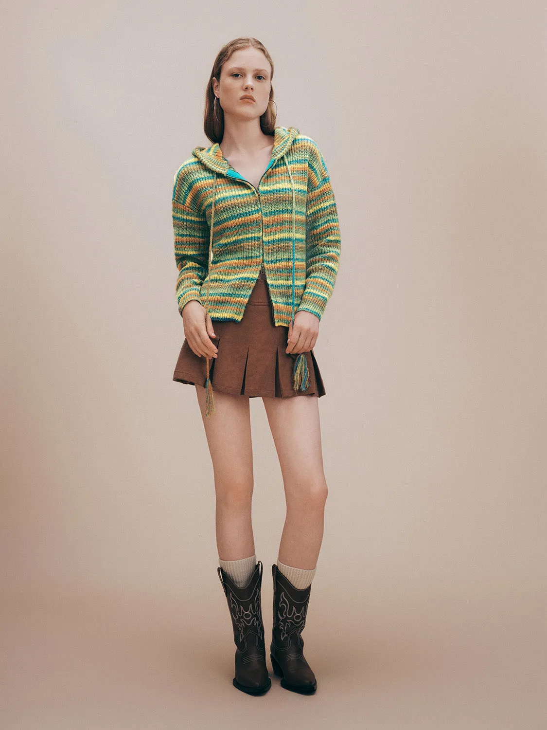 Zipper Front Hooded Knitted Cardigan sold by Urban Revivo product image thumbnail 5