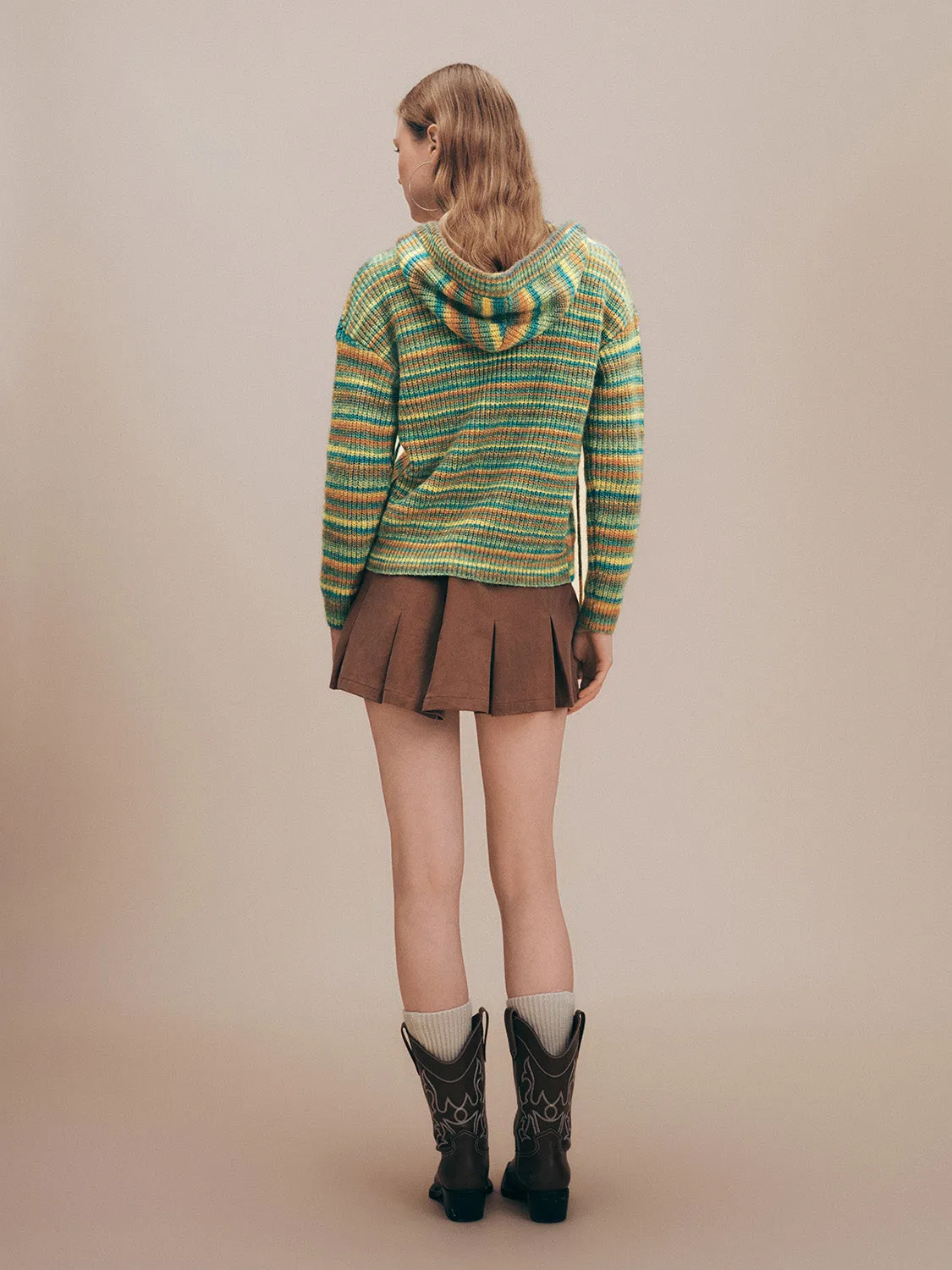 Zipper Front Hooded Knitted Cardigan sold by Urban Revivo product image thumbnail 4