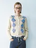 Argyle Printed Crew Neck Knitted Cardigan sold by Urban Revivo