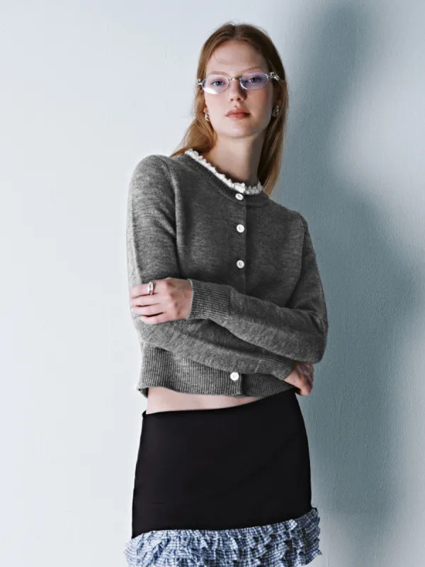 Crew Neck Knitted Cardigan sold by Urban Revivo