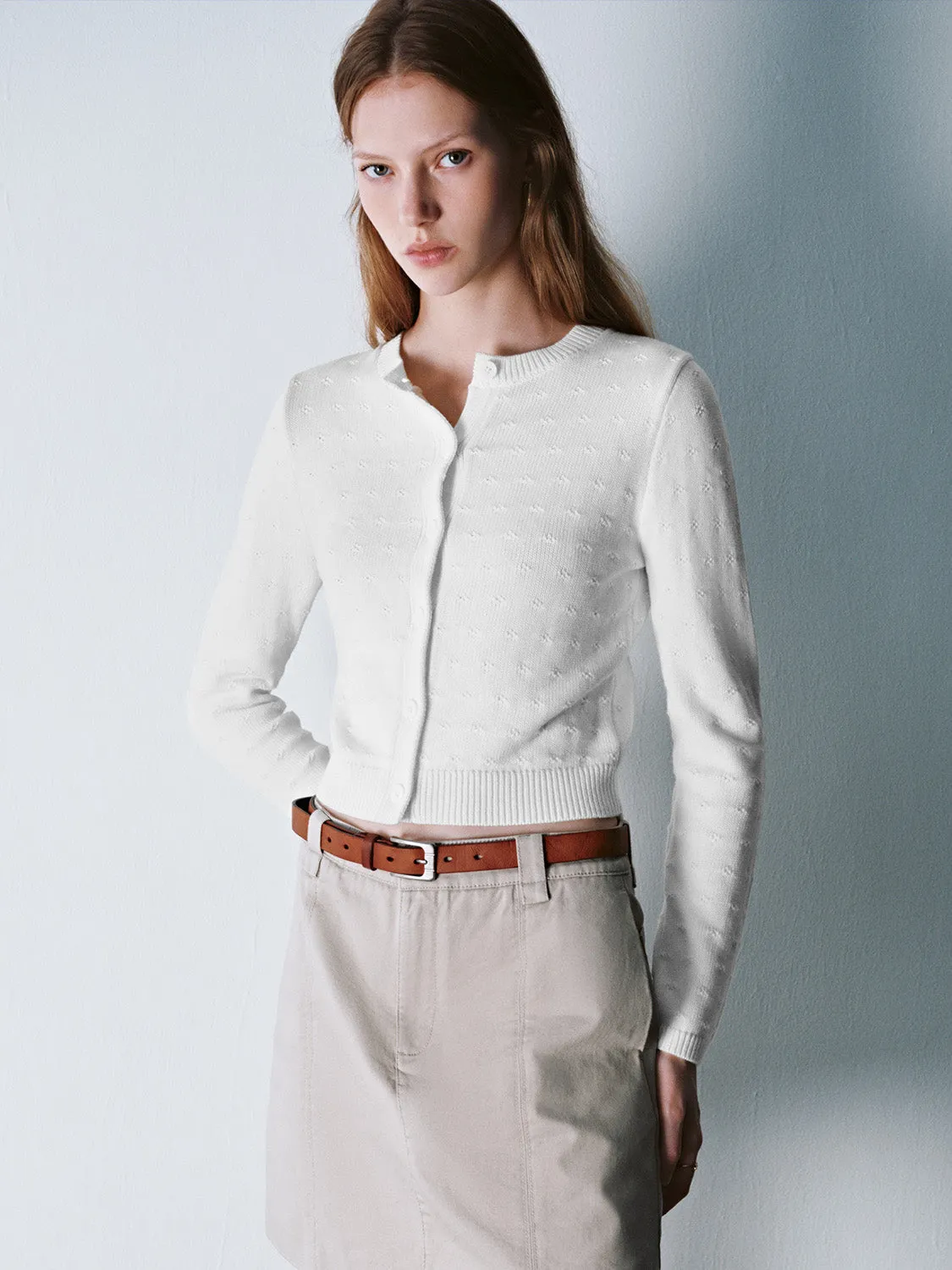 Crew Neck Knitted Cardigan sold by Urban Revivo product image thumbnail 3