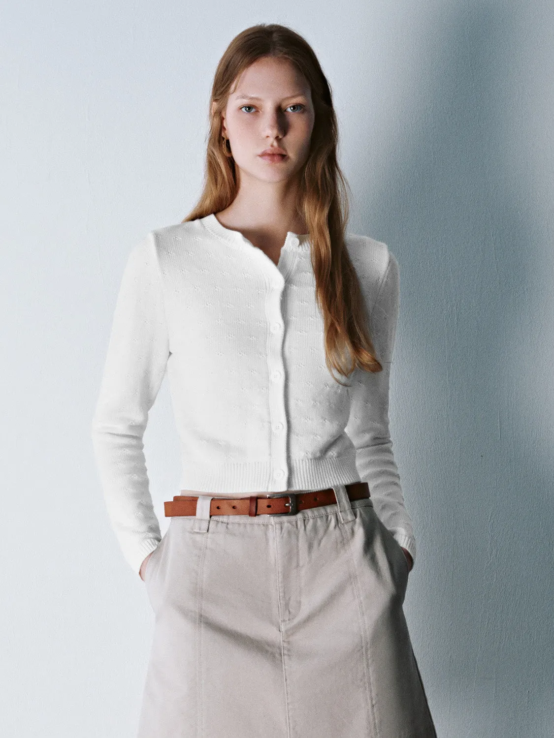 Crew Neck Knitted Cardigan sold by Urban Revivo