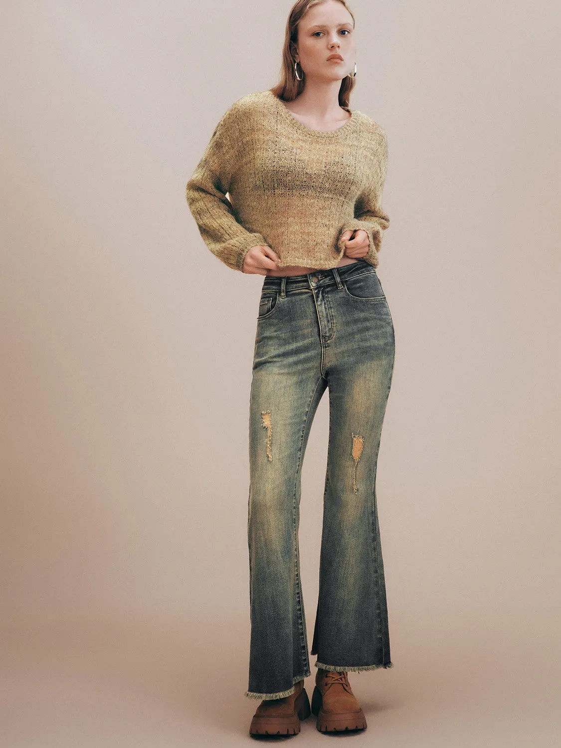 Crew Neck Loose Knitted T-Shirt sold by Urban Revivo product image thumbnail 5