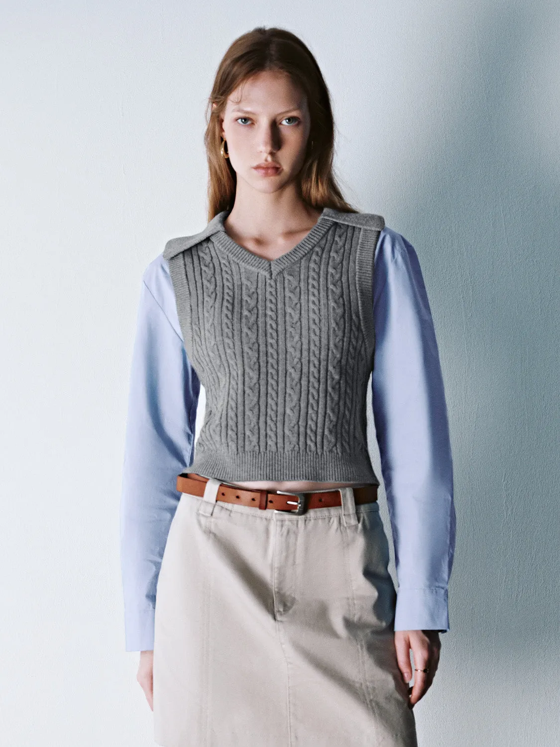 Collared Neck 2 In 1 Knitted T-Shirt sold by Urban Revivo