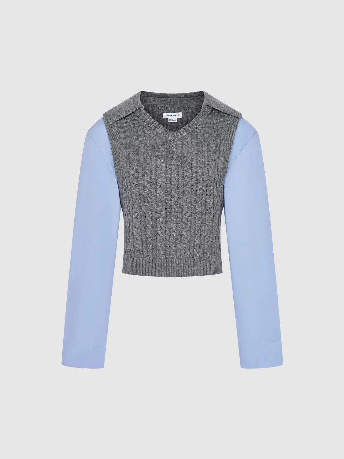 Collared Neck 2 In 1 Knitted T-Shirt sold by Urban Revivo product image thumbnail 2