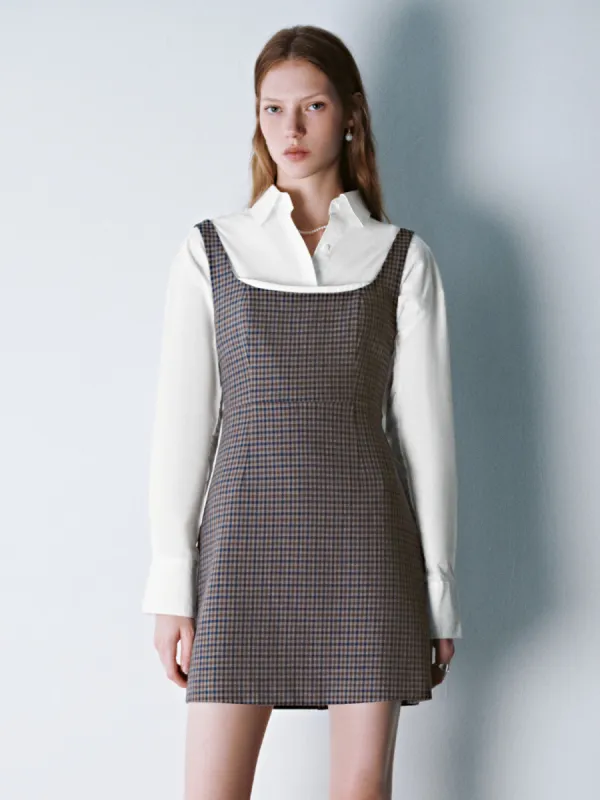 Checkered Sleeveless A-Line Dress sold by Urban Revivo