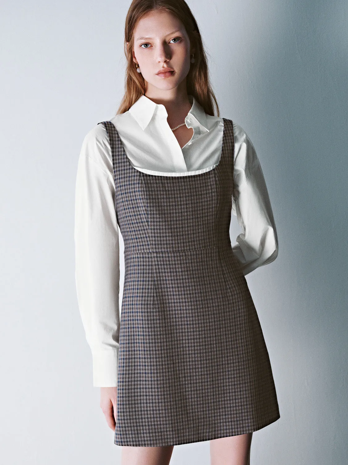 Checkered Sleeveless A-Line Dress sold by Urban Revivo product image thumbnail 3