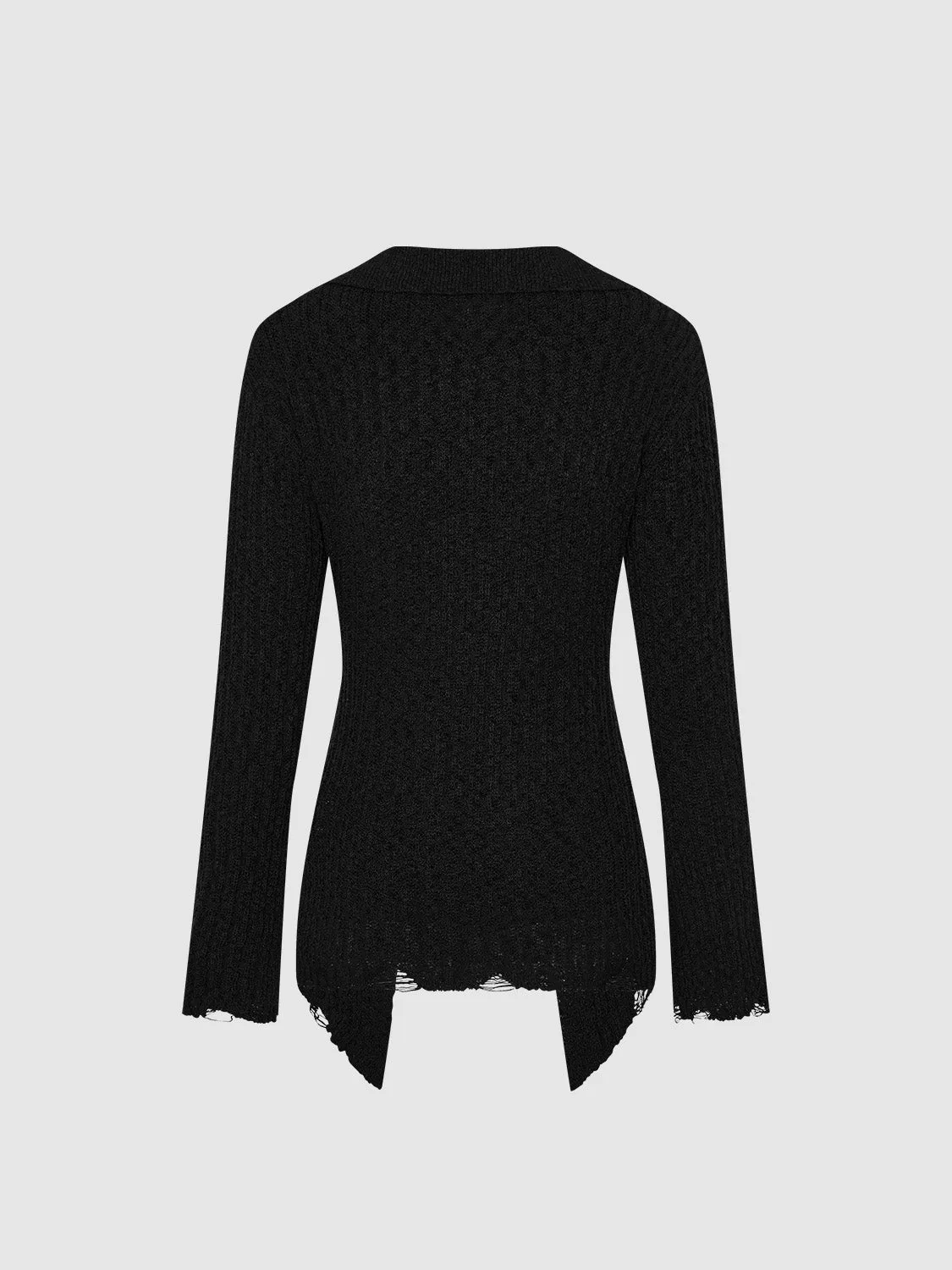 Collared Neck Skinny Knitted Cardigan sold by Urban Revivo product image thumbnail 2