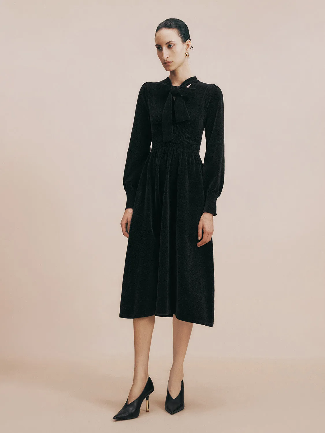 Tie Neck Skinny Knitted Dress sold by Urban Revivo product image thumbnail 3