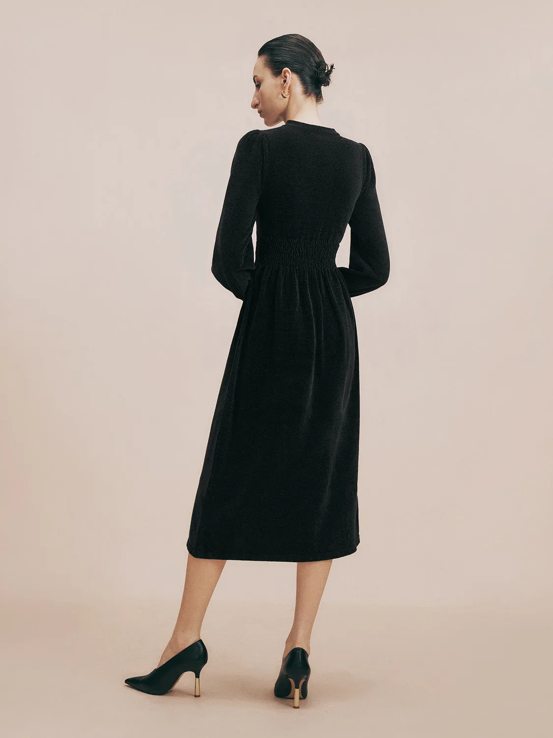 Tie Neck Skinny Knitted Dress sold by Urban Revivo product image thumbnail 4