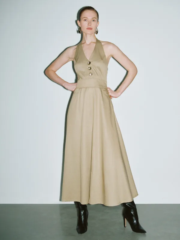 Halter Neck A-Line Dress sold by Urban Revivo