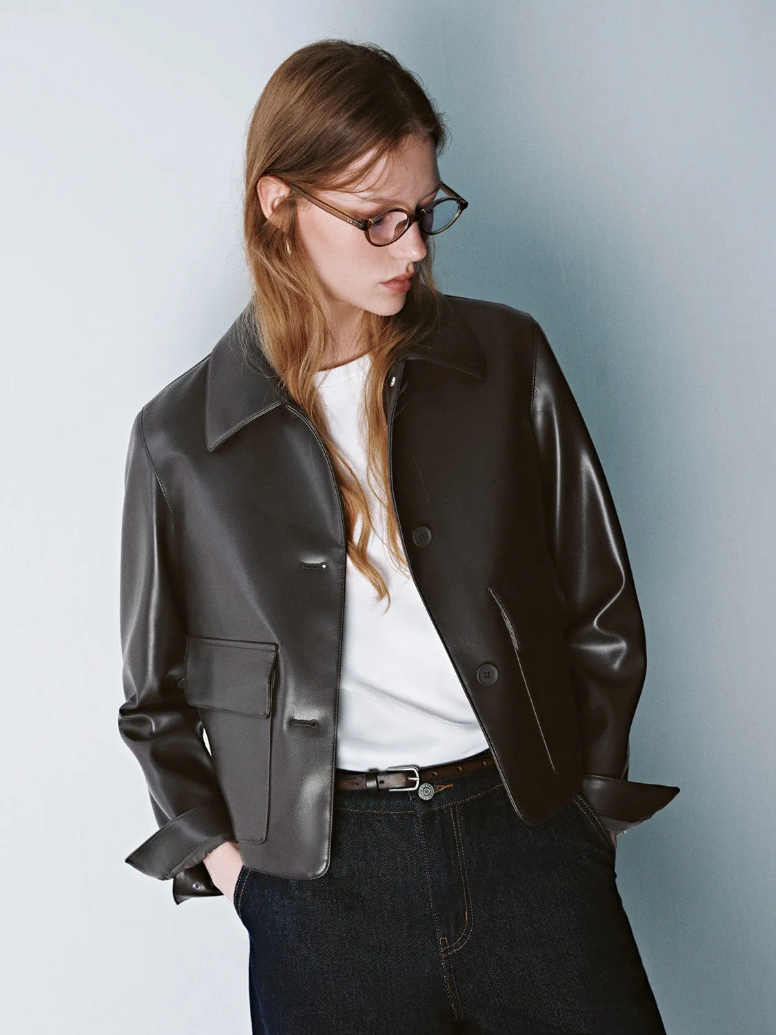 Button Up Loose Straight Jacket sold by Urban Revivo product image thumbnail 3