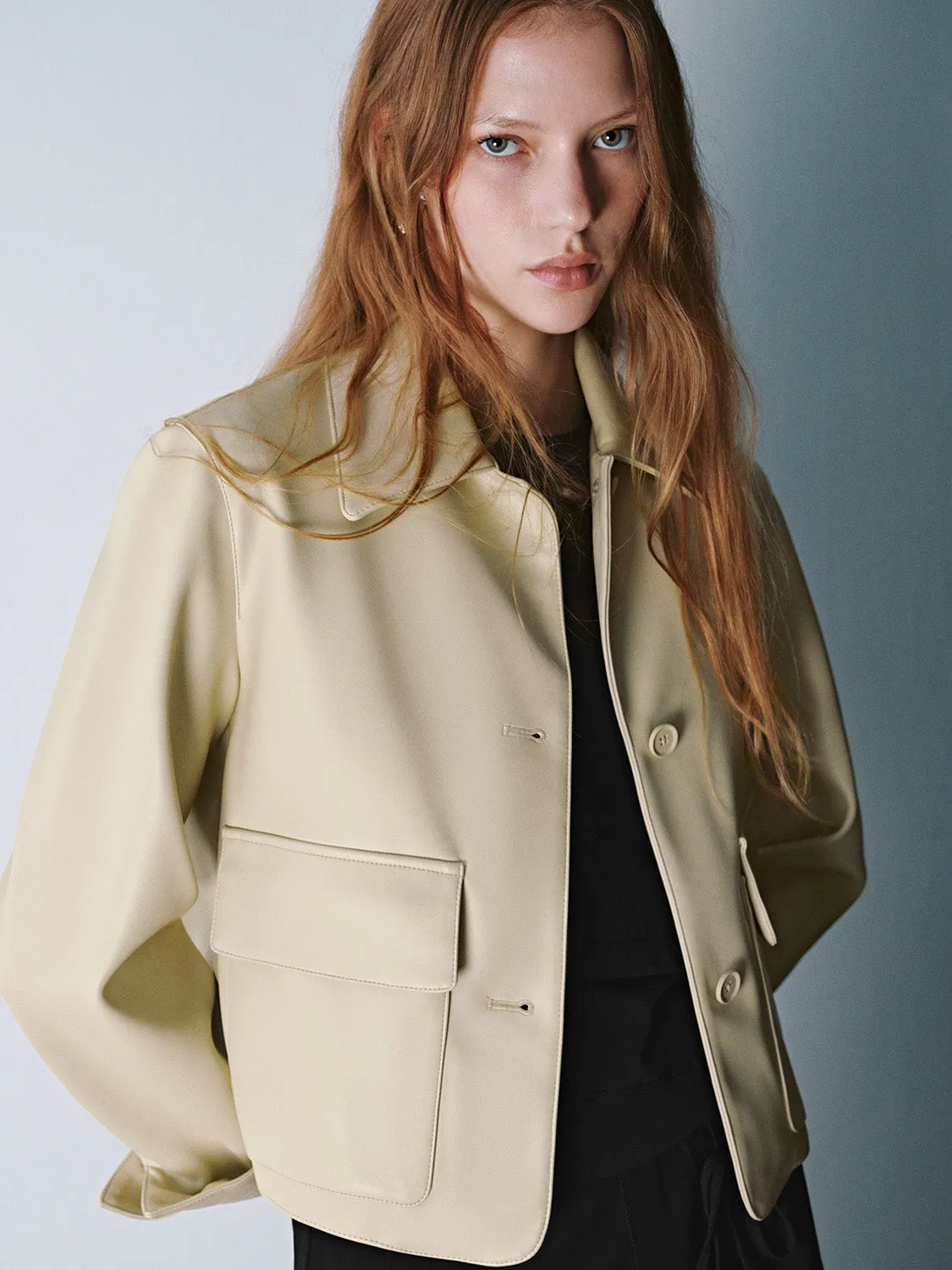 Button Up Loose Straight Jacket sold by Urban Revivo product image thumbnail 3