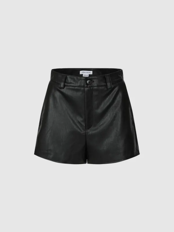Vegan Leather Urban Shorts sold by Urban Revivo