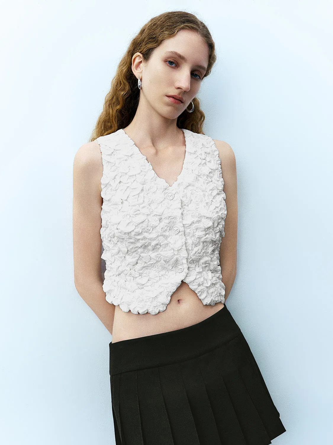 V-Neck Straight Waistcoat sold by Urban Revivo