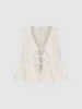 Sleeveless Tie Front V-Neck Shirt sold by Urban Revivo