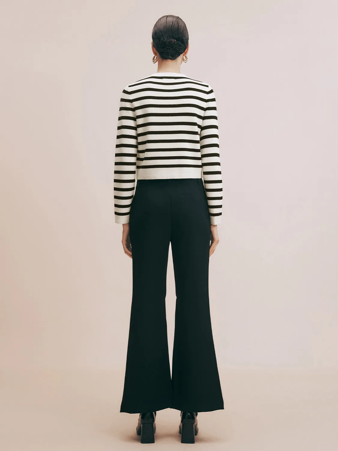 Striped Crew Neck Knitted Cardigan sold by Urban Revivo product image thumbnail 4