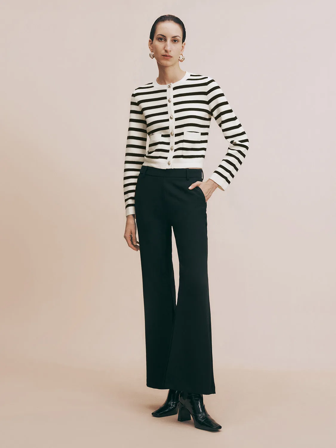 Striped Crew Neck Knitted Cardigan sold by Urban Revivo product image thumbnail 5