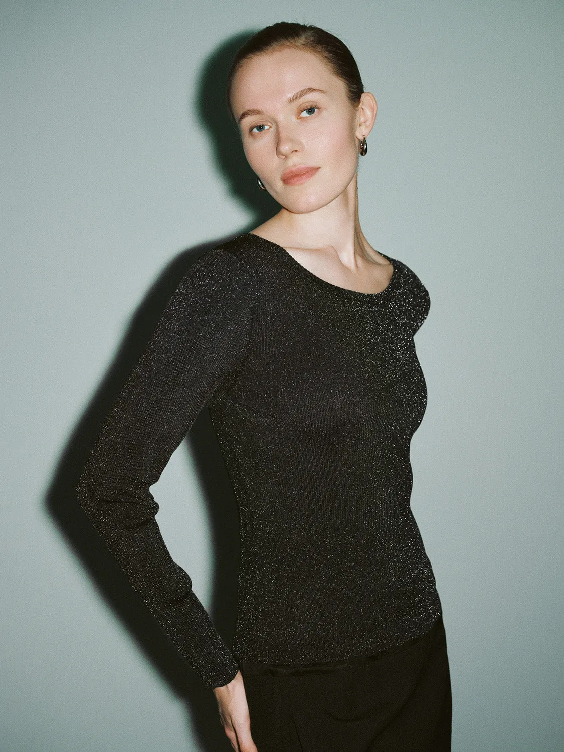 Skinny Crew Neck Knitted T-Shirt sold by Urban Revivo product image thumbnail 3