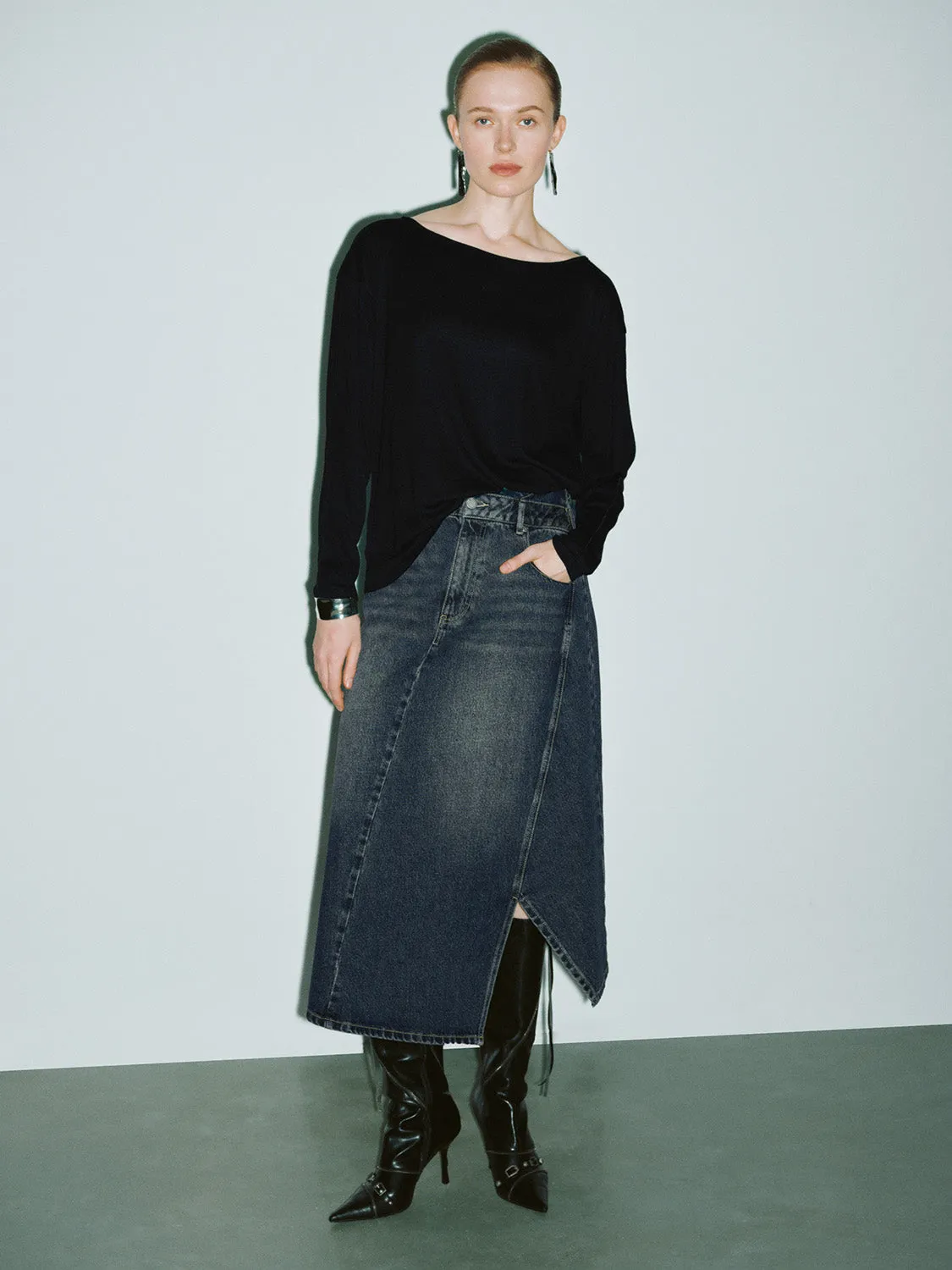 Midi Denim Skirt sold by Urban Revivo product image thumbnail 5