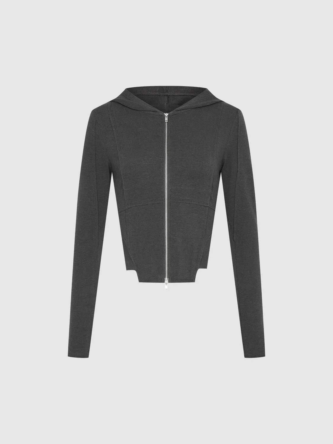 Zipper Front Hooded Skinny Jacket sold by Urban Revivo