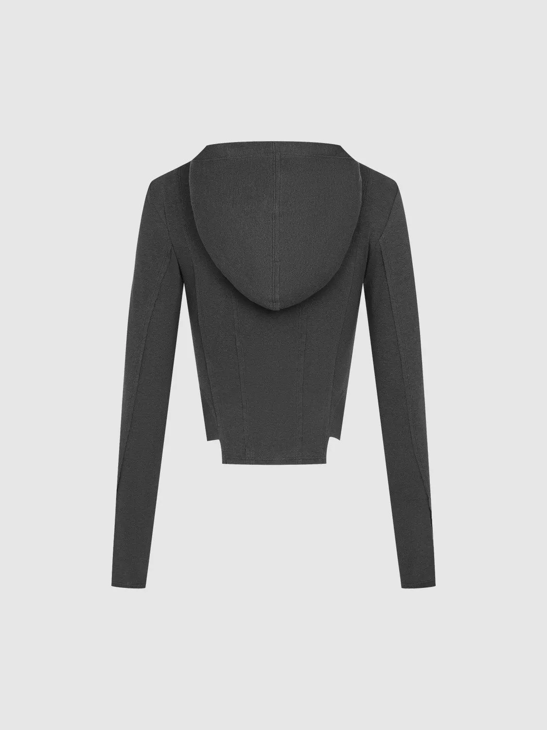 Zipper Front Hooded Skinny Jacket sold by Urban Revivo product image thumbnail 2